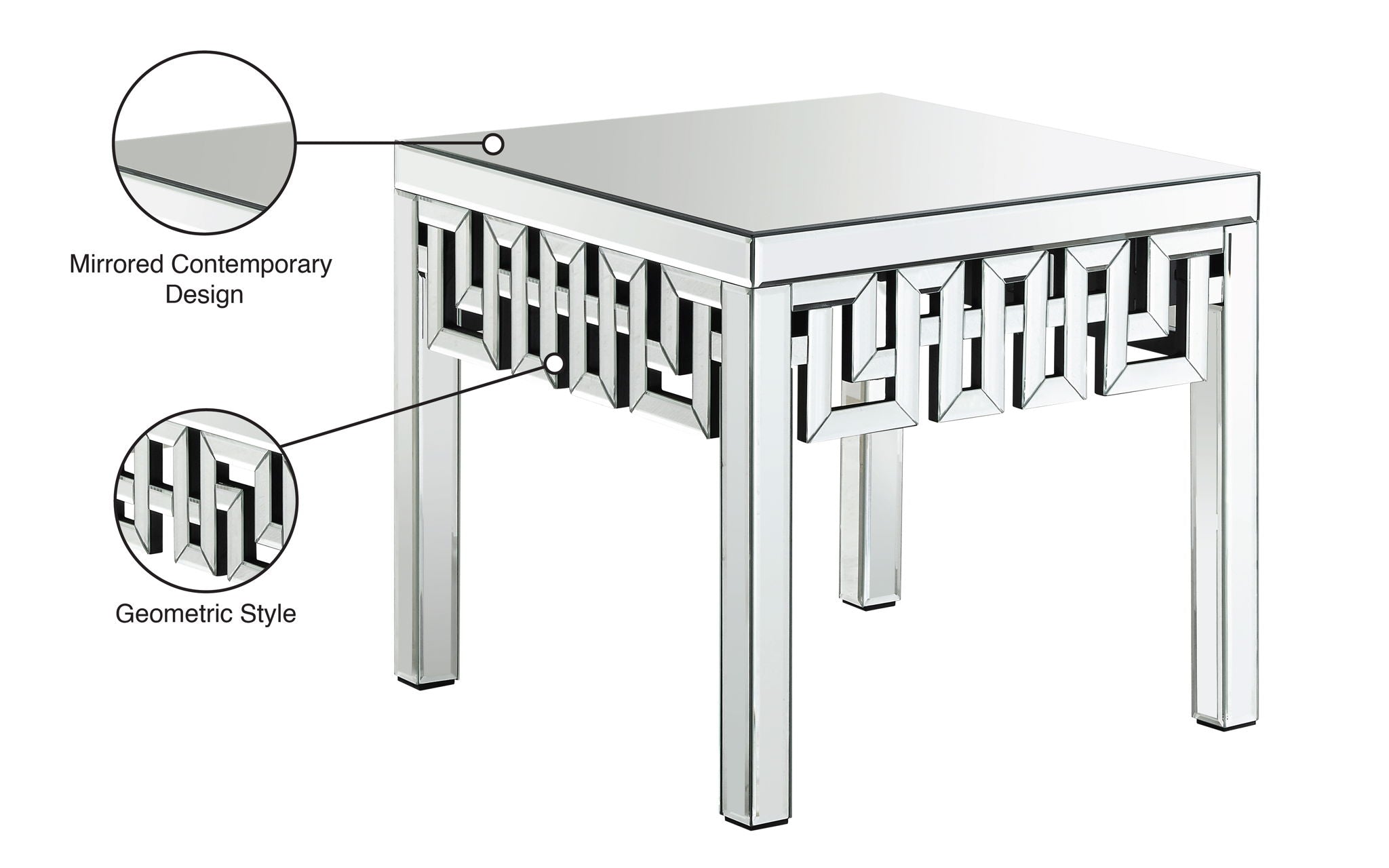 Aria - End Table - Pearl Silver - Urban Living Furniture (Los Angeles, CA)