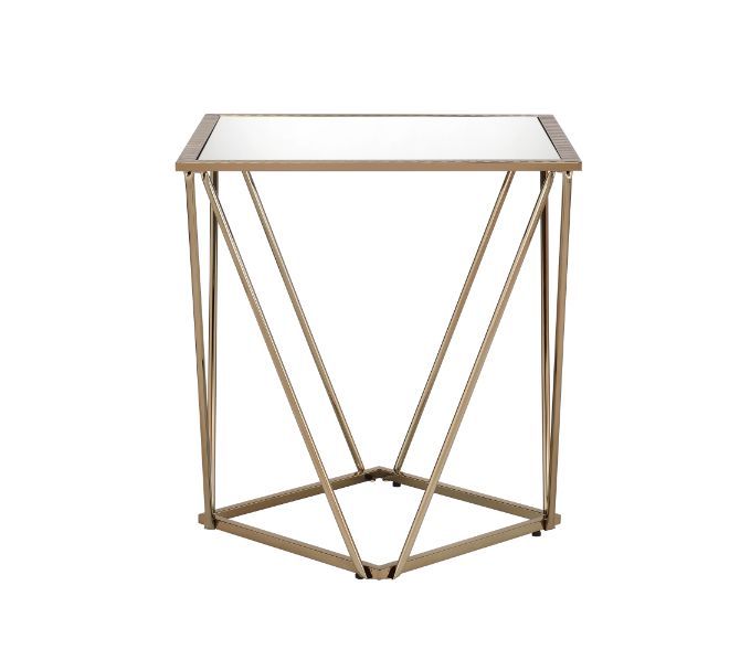 Fogya - End Table - Mirrored & Champagne Gold Finish - Urban Living Furniture (Los Angeles, CA)