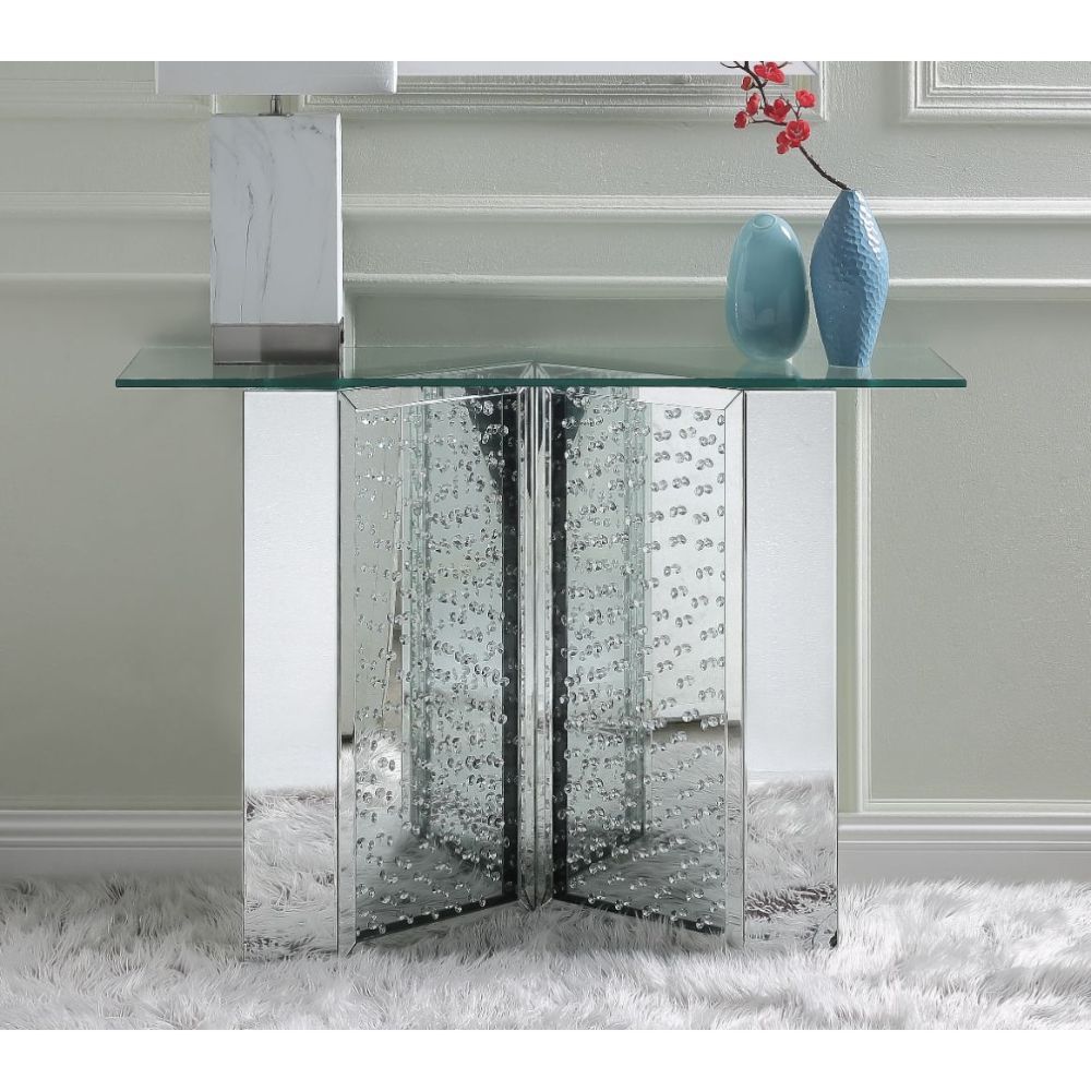 Nysa - 45" X 32" Console Table - Mirrored & Faux Crystals - Urban Living Furniture (Los Angeles, CA)