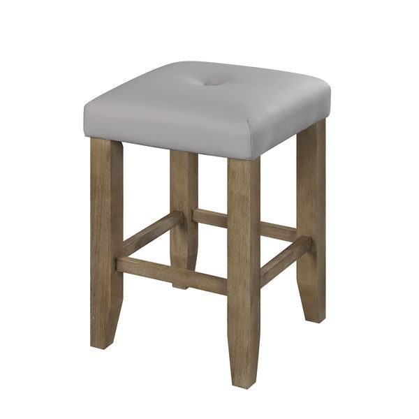 Charnell - Counter Height Stool (Set of 2) - Gray Synthetic Leather & Oak - Urban Living Furniture (Los Angeles, CA)