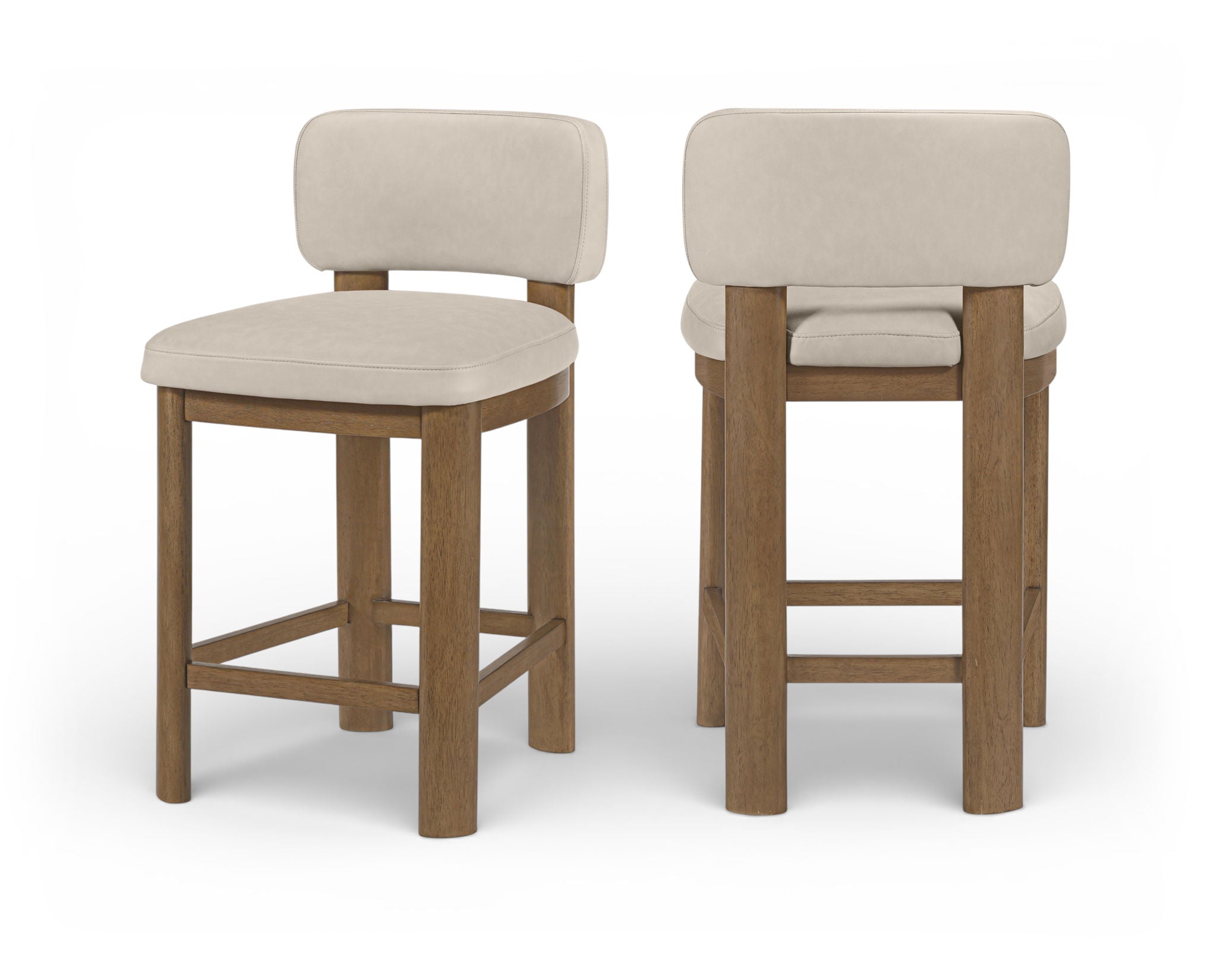 Paloma - Faux Leather Upholstered Counter Stool (Set of 2) - Brown Frame - Urban Living Furniture (Los Angeles, CA)