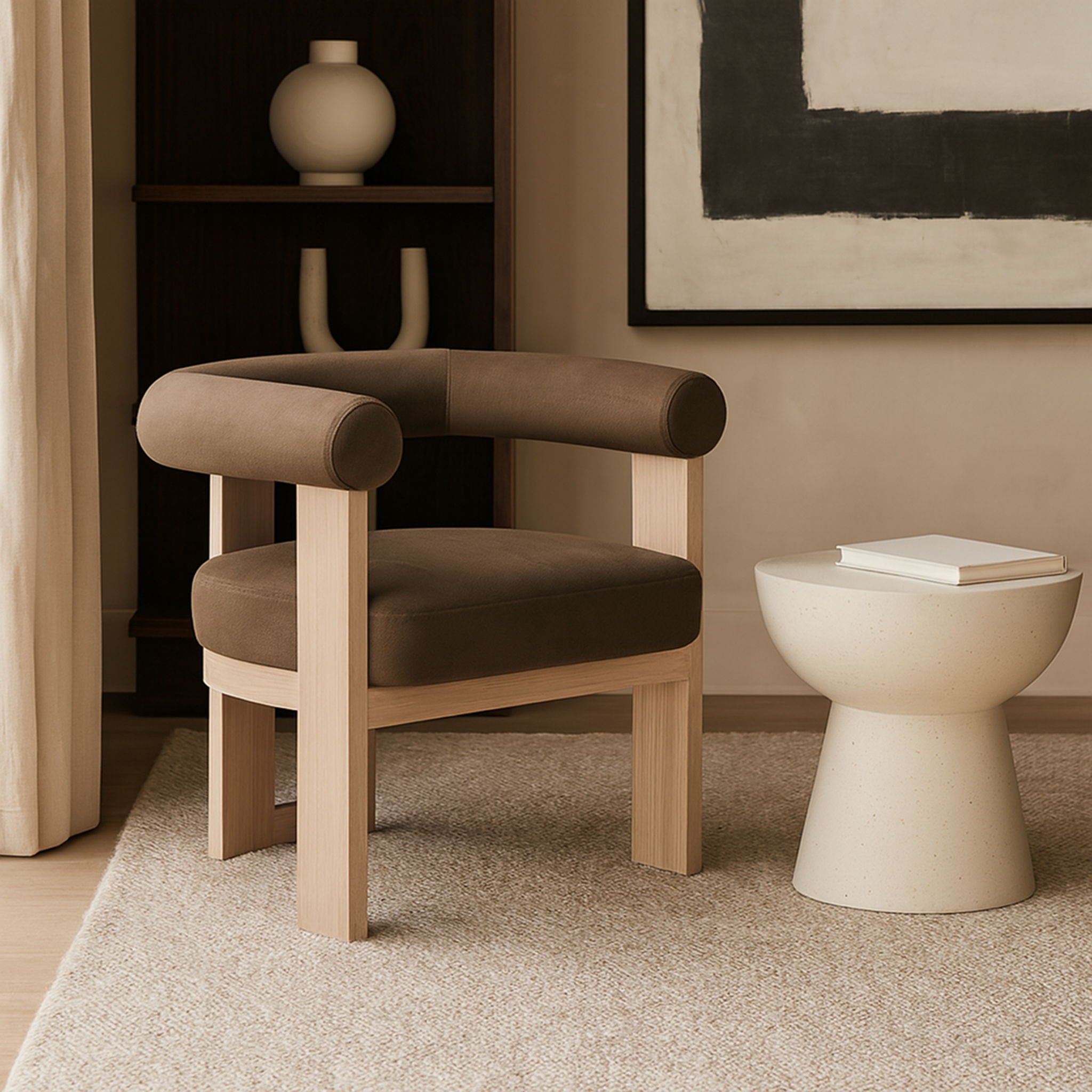 Arienzo - Performance Fabric Upholstered Accent Chair - Natural Base - Urban Living Furniture (Los Angeles, CA)
