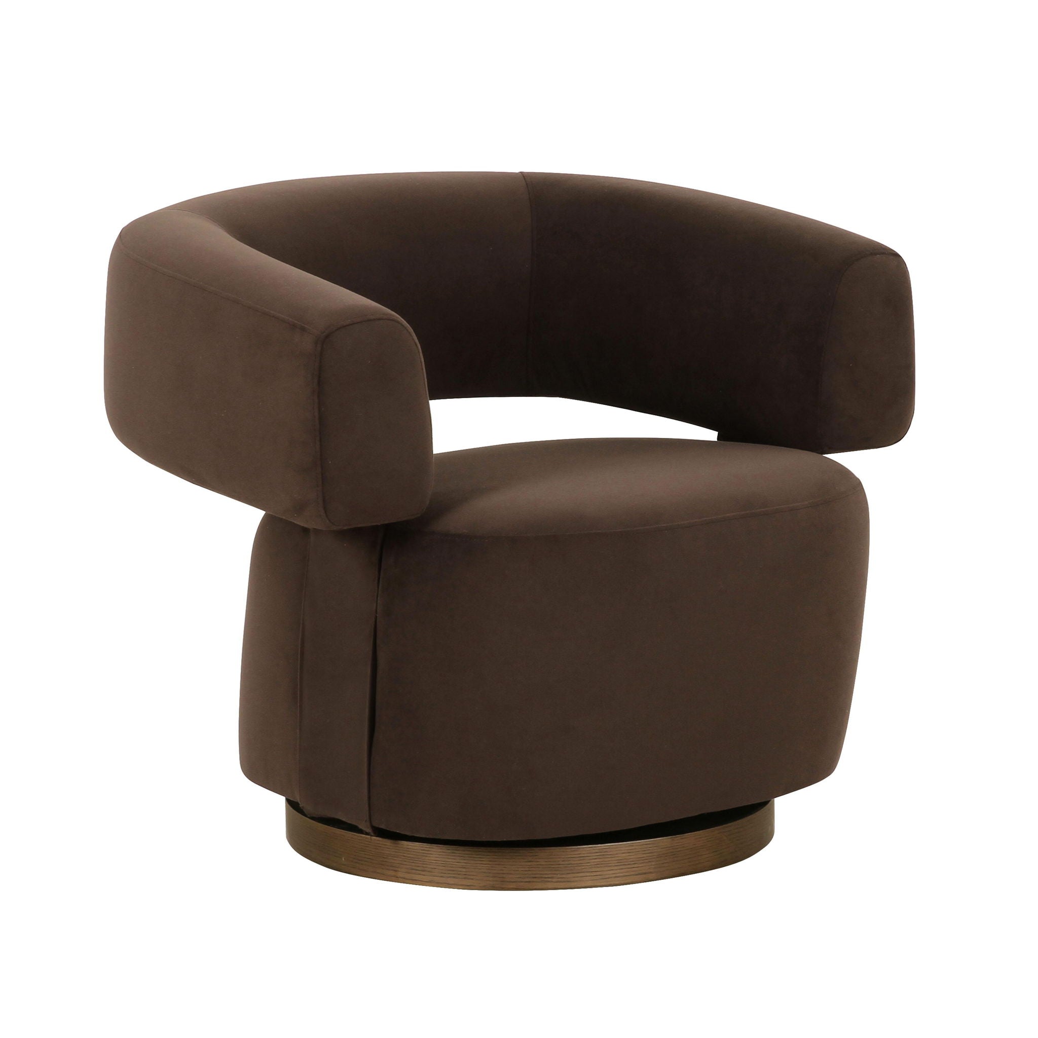 River - Performance Velvet Swivel Accent Chair - Chocolate Brown - Urban Living Furniture (Los Angeles, CA)