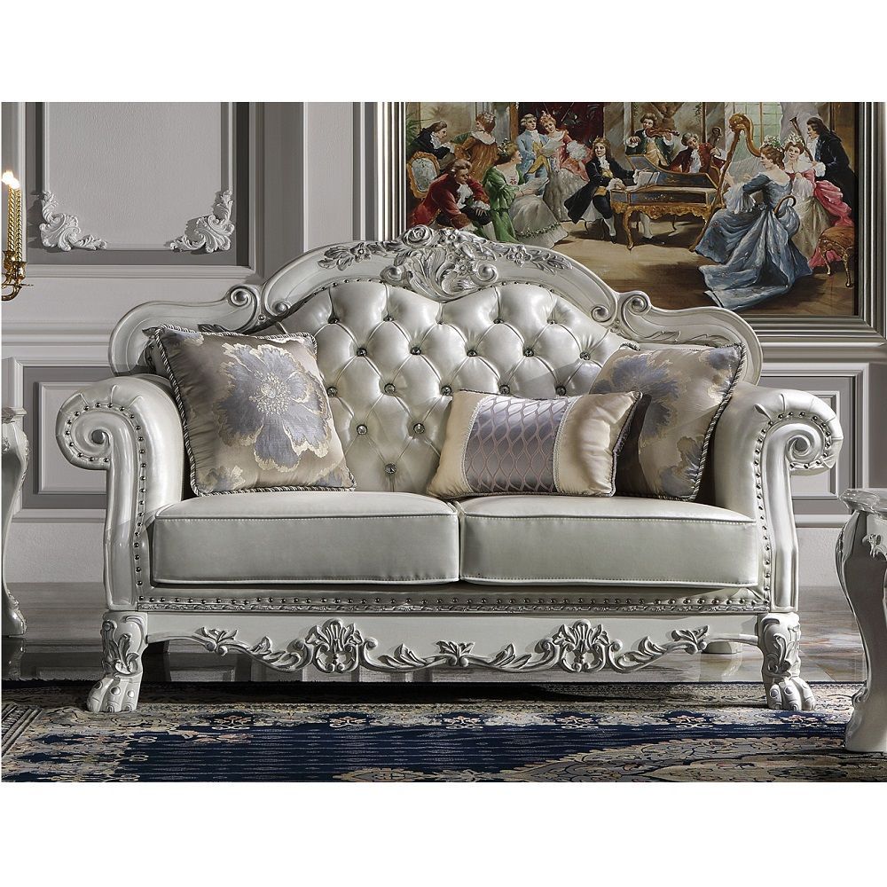 Dresden Loveseat - PU & Bone White Finish - Urban Living Furniture (Los Angeles, CA)