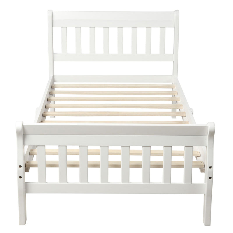 Platform Bed, Mattress Foundation Sleigh Bed With Headboard, Footboard, Slat Support
