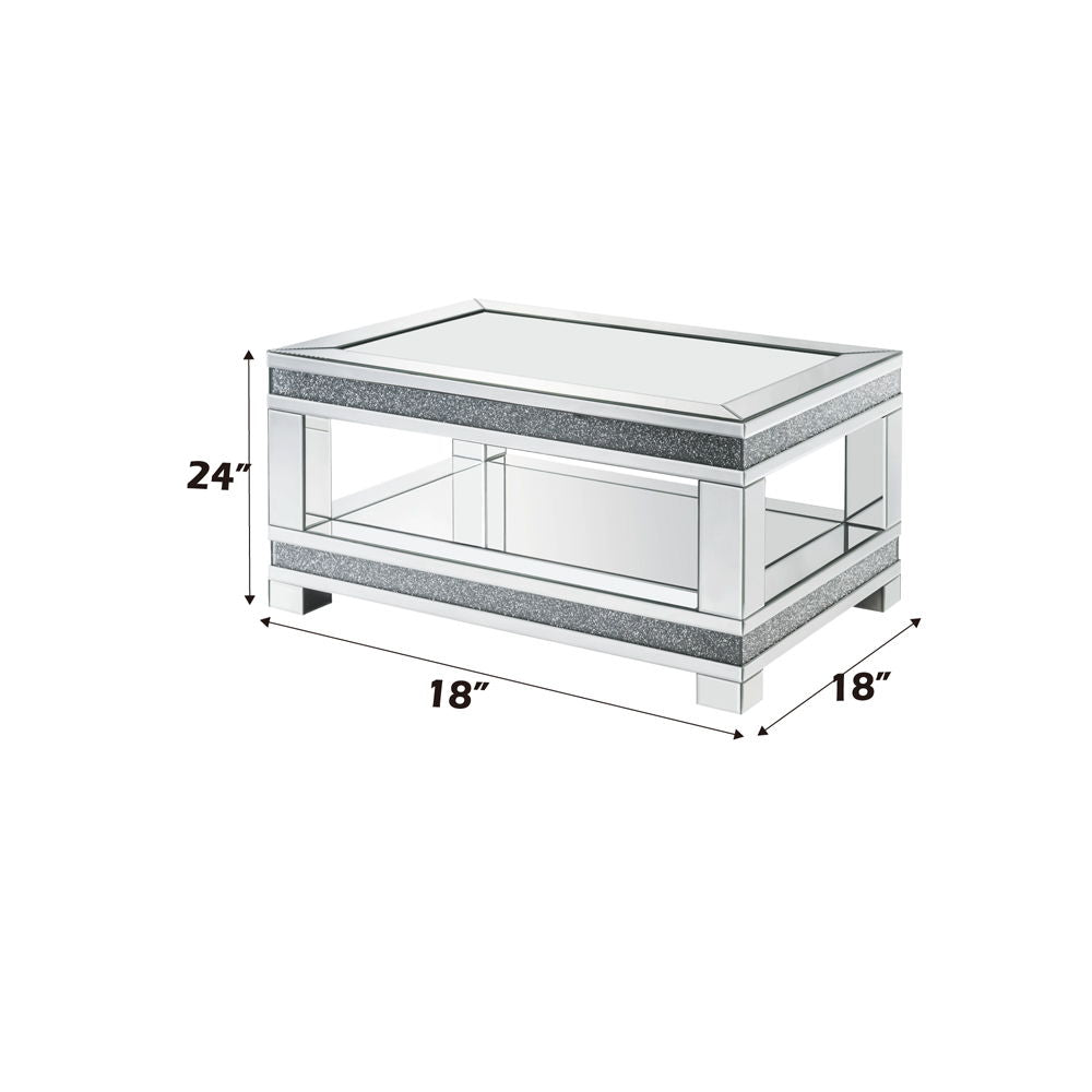 Noralie - Coffee Table With Open Compartment - Mirrored & Faux Diamonds - Urban Living Furniture (Los Angeles, CA)