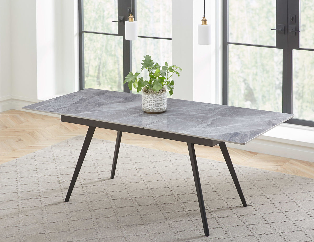 Lucia - Extendable Stone Top Metal Leg Dining Table