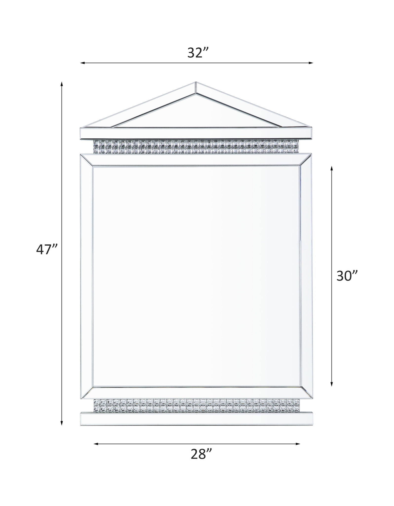 Lotus - 47" Accent Mirror - Mirrored, Faux Ice Cube Crystals - Urban Living Furniture (Los Angeles, CA)