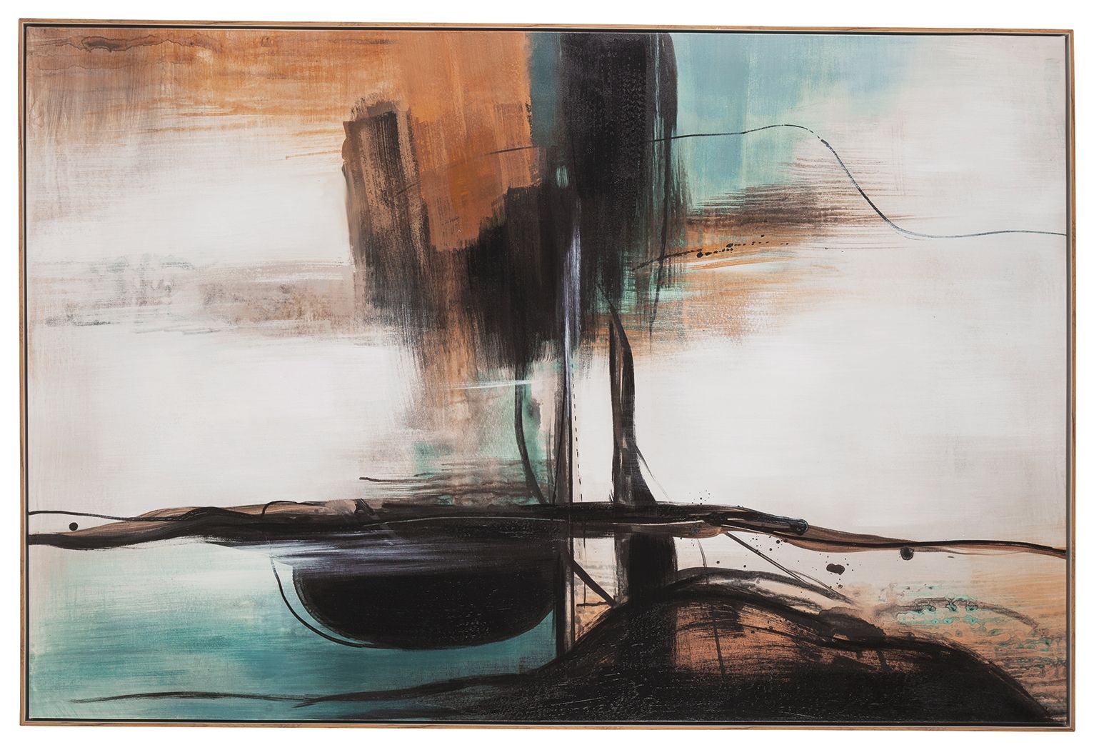 Brunonia - Teal / Orange / Black - Wall Art - Urban Living Furniture (Los Angeles, CA)
