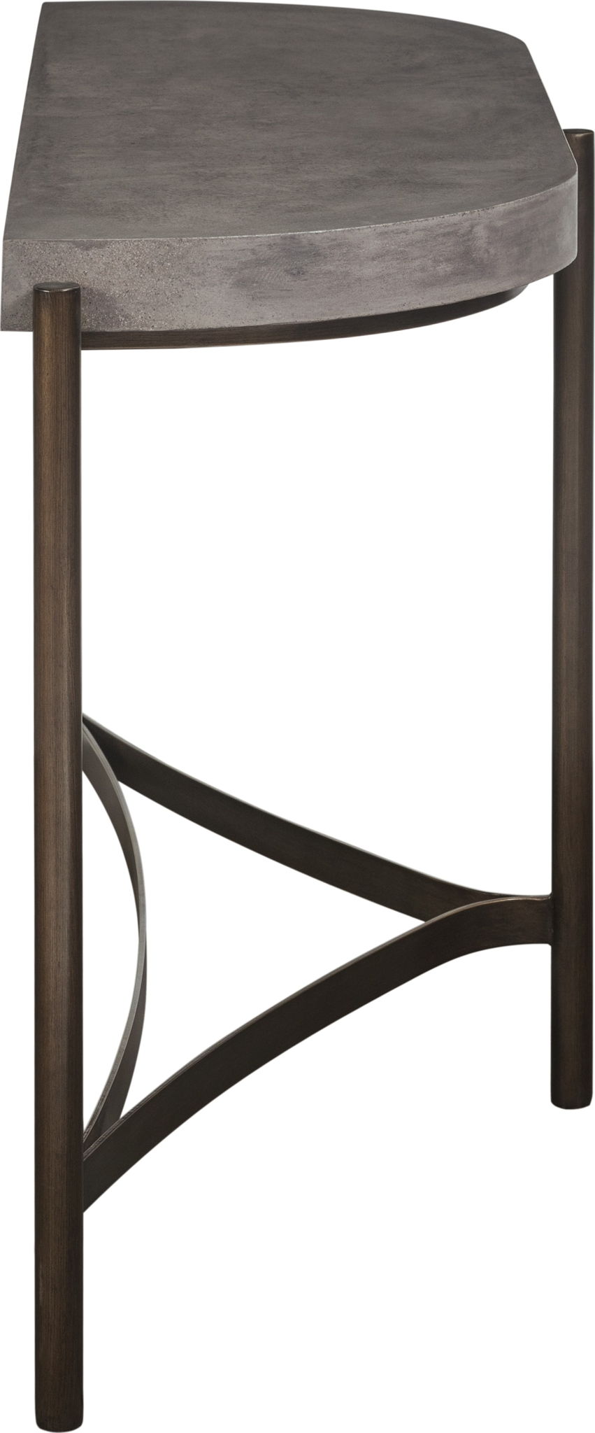 Lyon - Semi Circular Concrete And Metal Console Table
