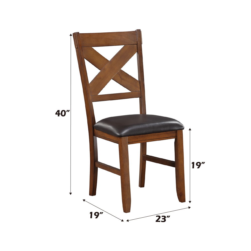 Apollo - Side Chair (Set of 2) - Espresso Synthetic Leather & Walnut - Urban Living Furniture (Los Angeles, CA)