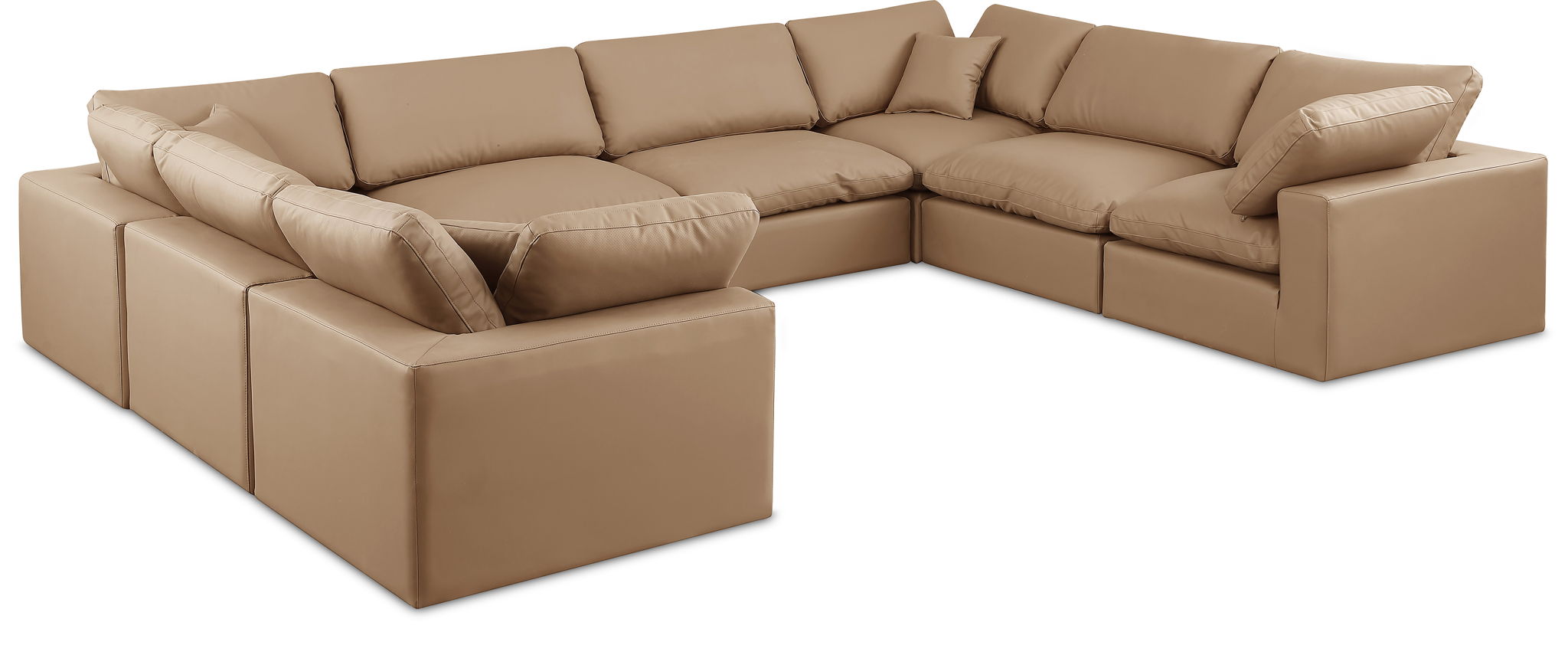 Comfy - 8 Piece Faux Leather Modular Sectional - Tan - Urban Living Furniture (Los Angeles, CA)