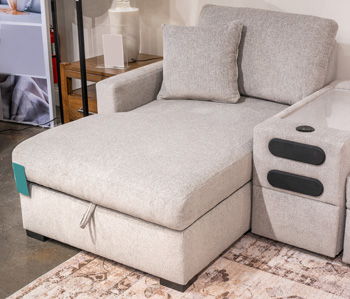 ModMax Luxe - LAF Corner Chaise With Storage - Flint - Urban Living Furniture (Los Angeles, CA)