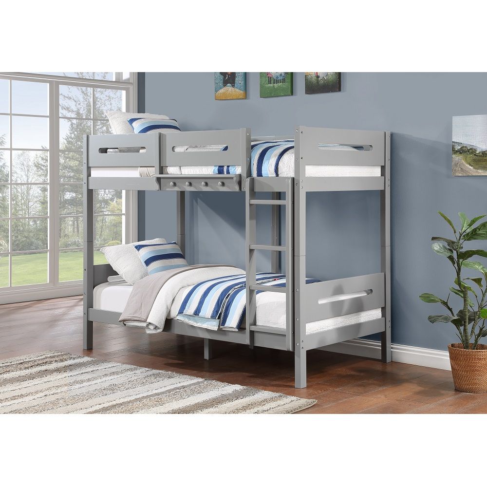 Edah - Twin Over Twin Bunk Bed - Gray - Urban Living Furniture (Los Angeles, CA)