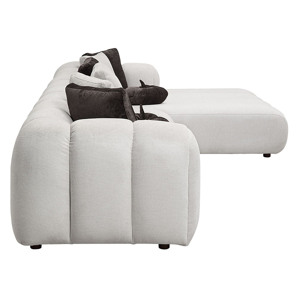 Manilla - Sectional Sofa With 8 Pillows - Ivory White Linen - Urban Living Furniture (Los Angeles, CA)