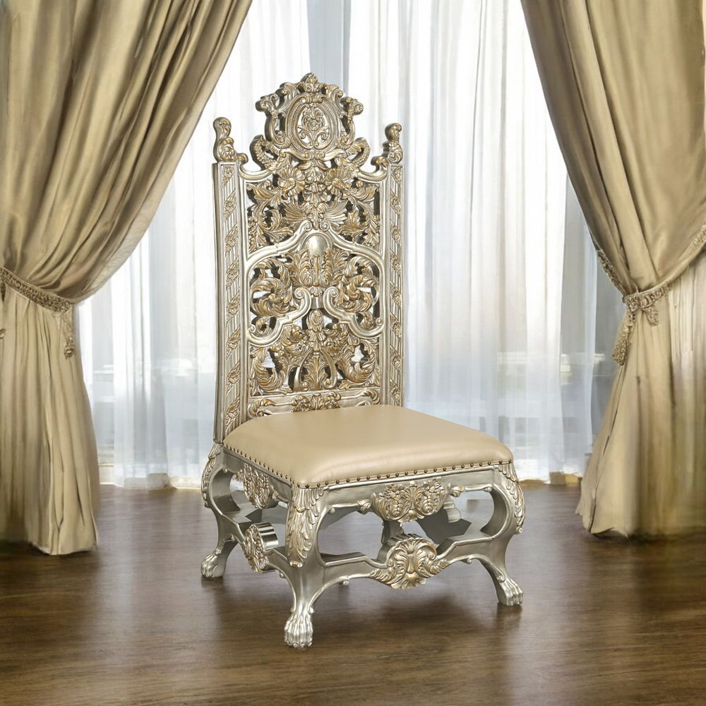 Danae - Side Chair (Set of 2) - Synthetic Leather , Champagne & Gold - Urban Living Furniture (Los Angeles, CA)