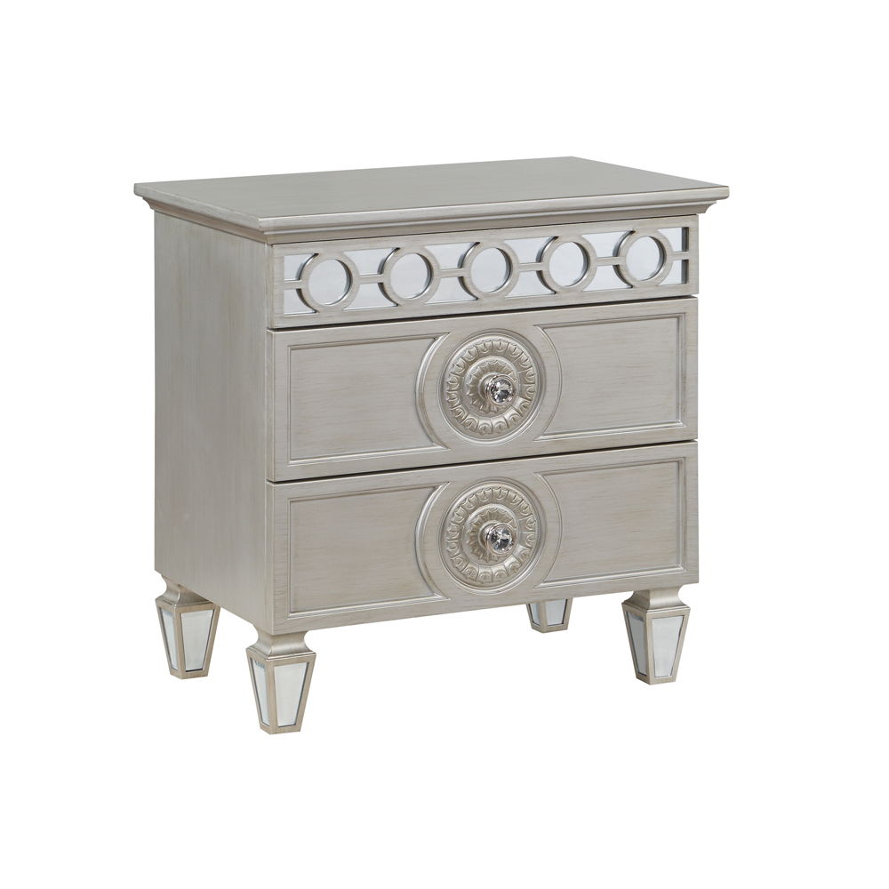 Varian - Nightstand - Silver & Mirrored - Urban Living Furniture (Los Angeles, CA)