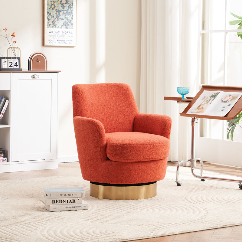 Teddy Swivel Barrel Chair, Swivel Accent Chairs Armchair For Living Room