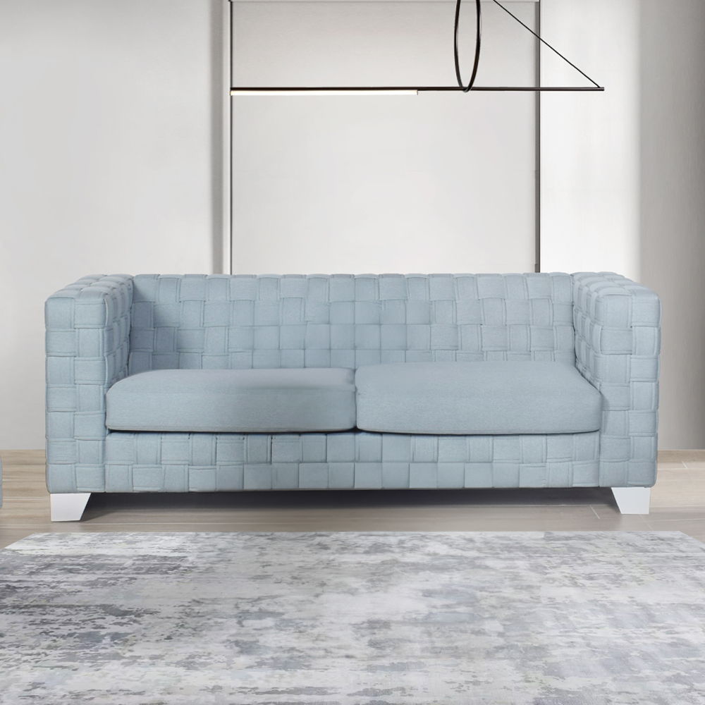 Saree - Sofa - Light Teal Chenille & White - Urban Living Furniture (Los Angeles, CA)