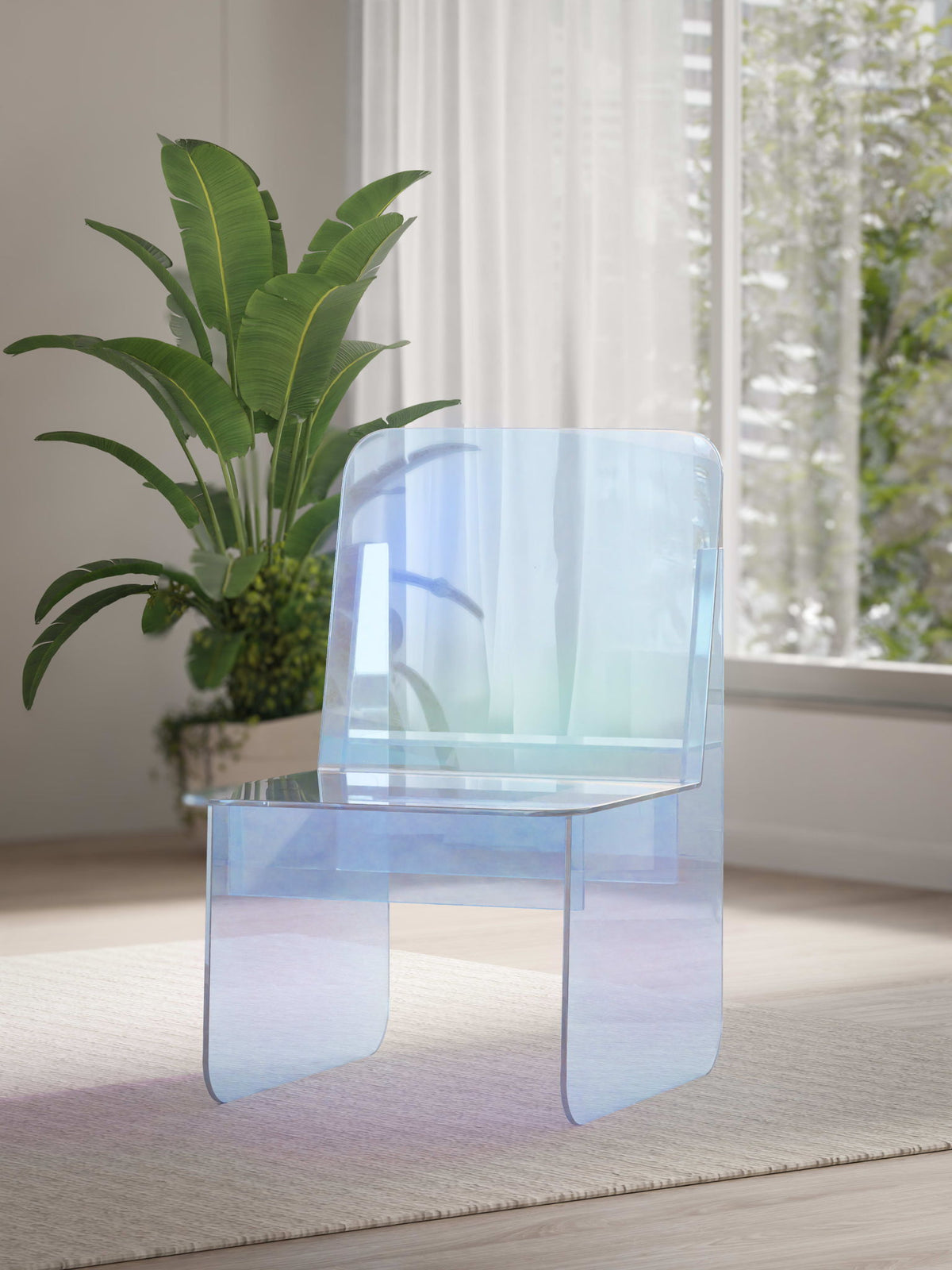 Fomo - Iridescent Acrylic Accent Chair - Honeyberry