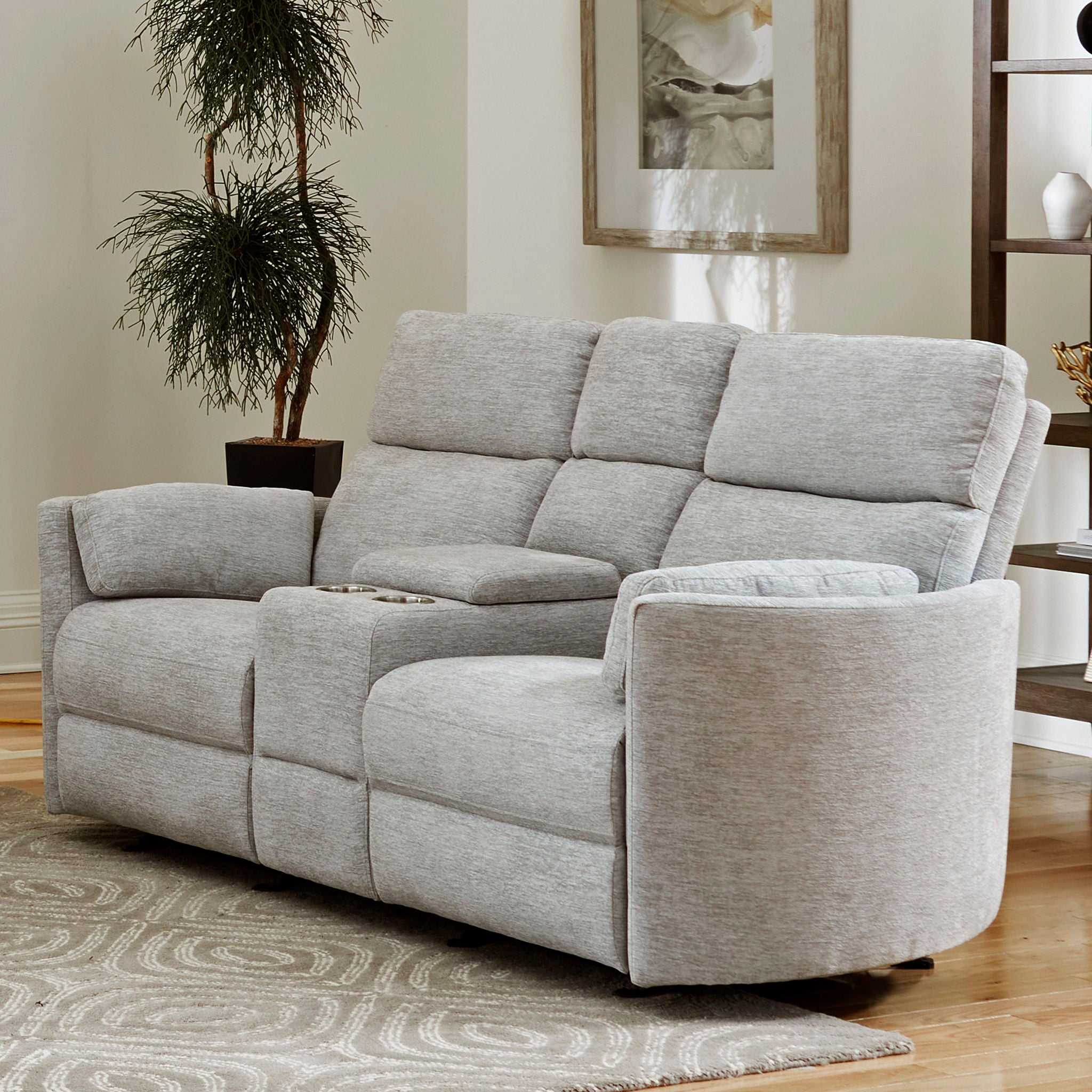 Radius - Power Glider Reclining Console Loveseat - Mineral - Urban Living Furniture (Los Angeles, CA)
