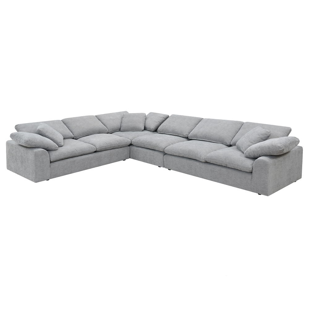 Naveen - Sectional Sofa With 6 Pillows - Gray Linen - Urban Living Furniture (Los Angeles, CA)
