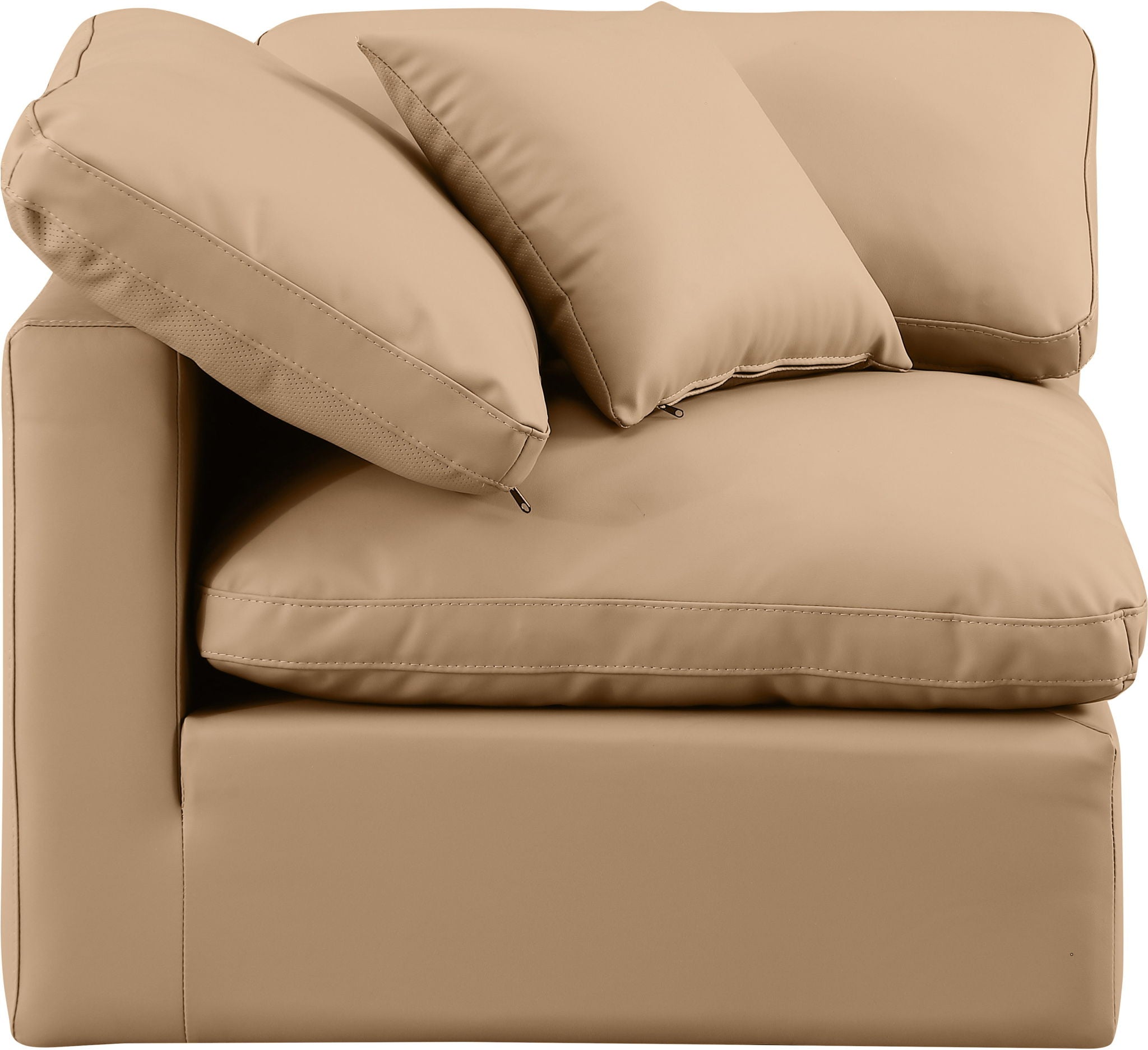 Indulge - Faux Leather Corner Chair - Tan - Urban Living Furniture (Los Angeles, CA)
