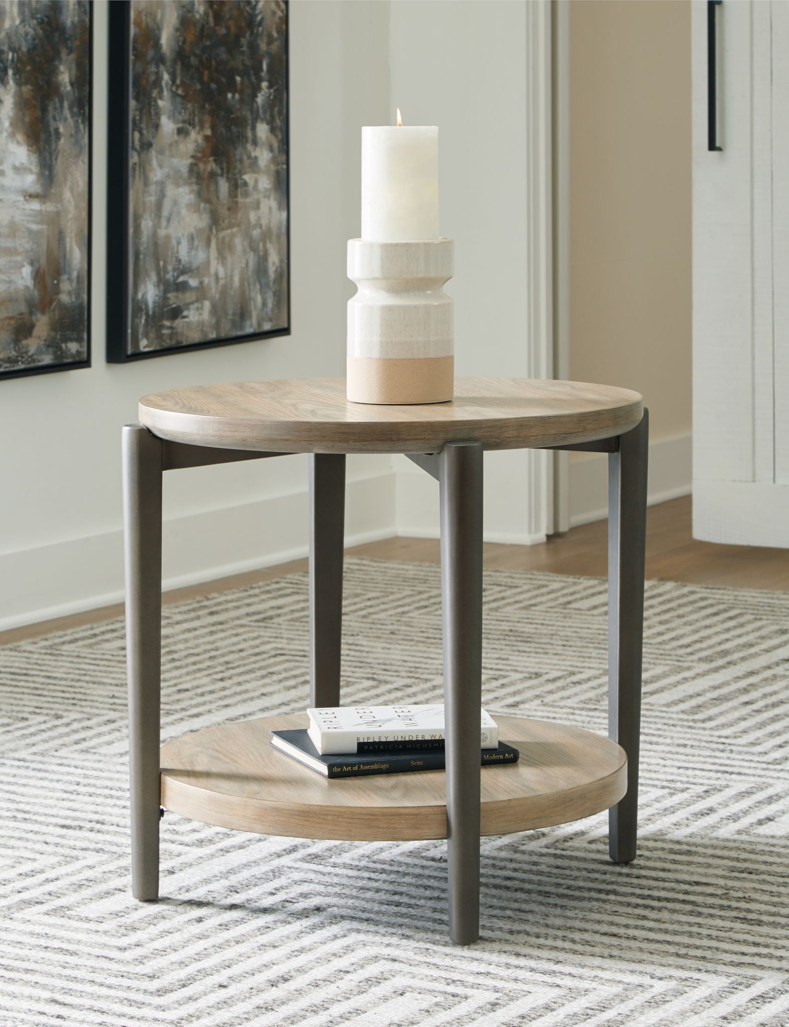 Dyonton - Light Grayish Brown - Round End Table - Urban Living Furniture (Los Angeles, CA)