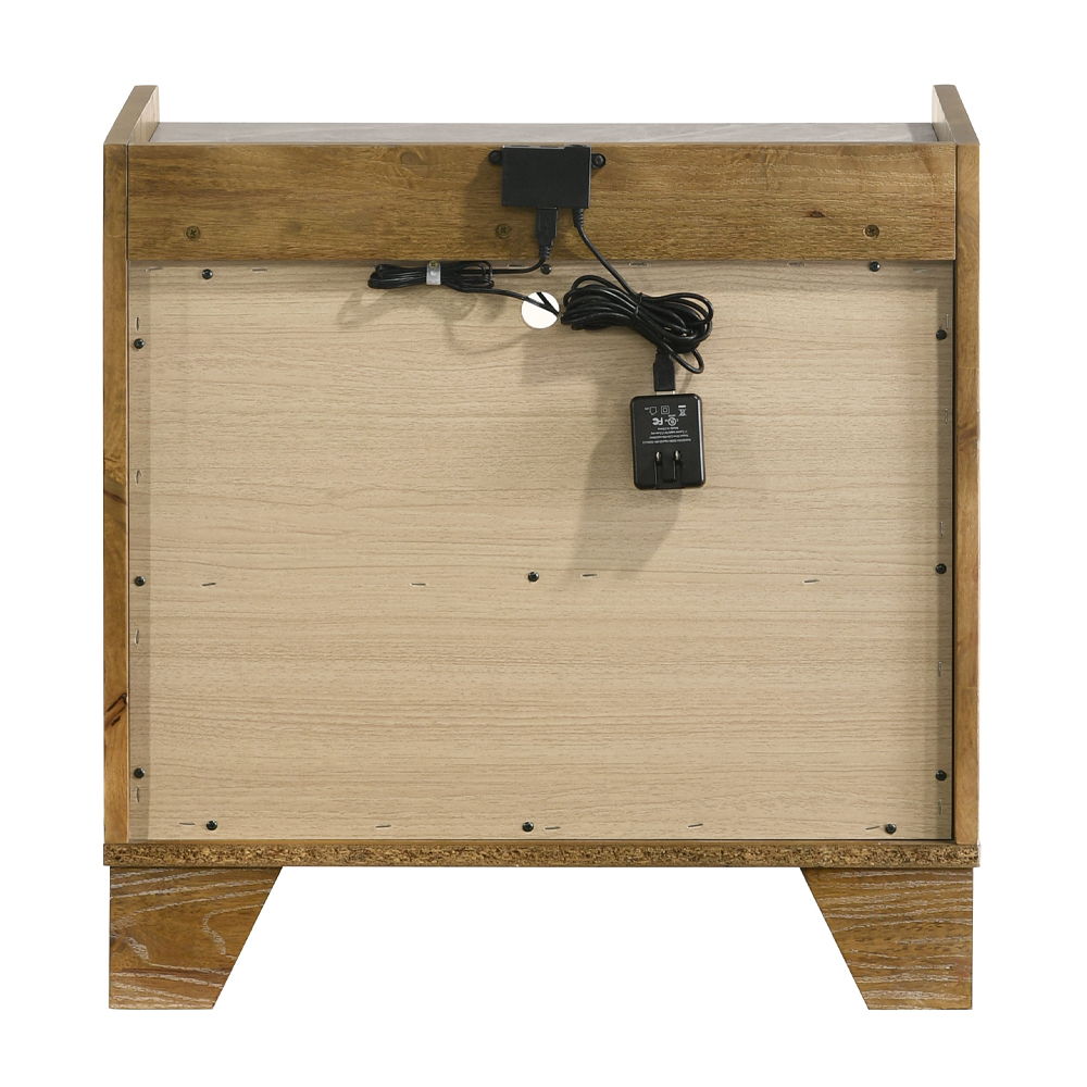 Garcia - Nightstand With LED - Light Brown - Urban Living Furniture (Los Angeles, CA)