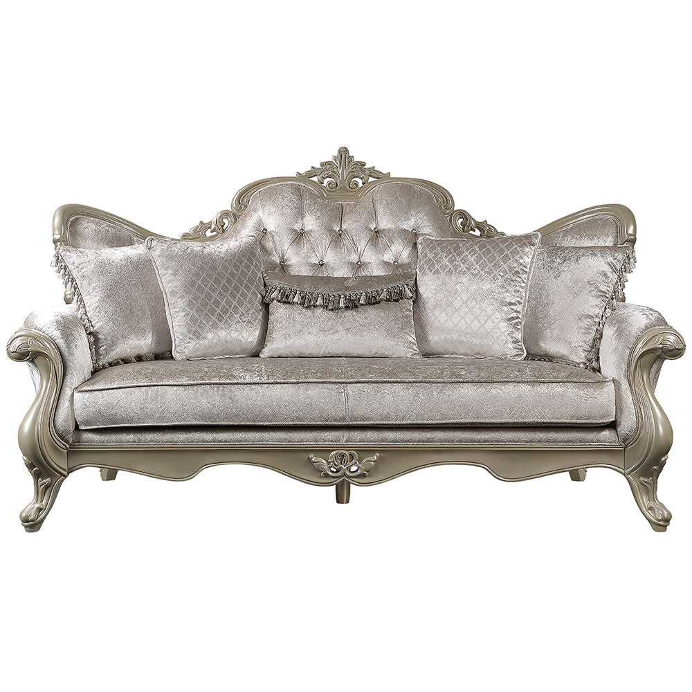 Libertee - Sofa With 5 Pillows - Beige Fabric & Champagne - Urban Living Furniture (Los Angeles, CA)