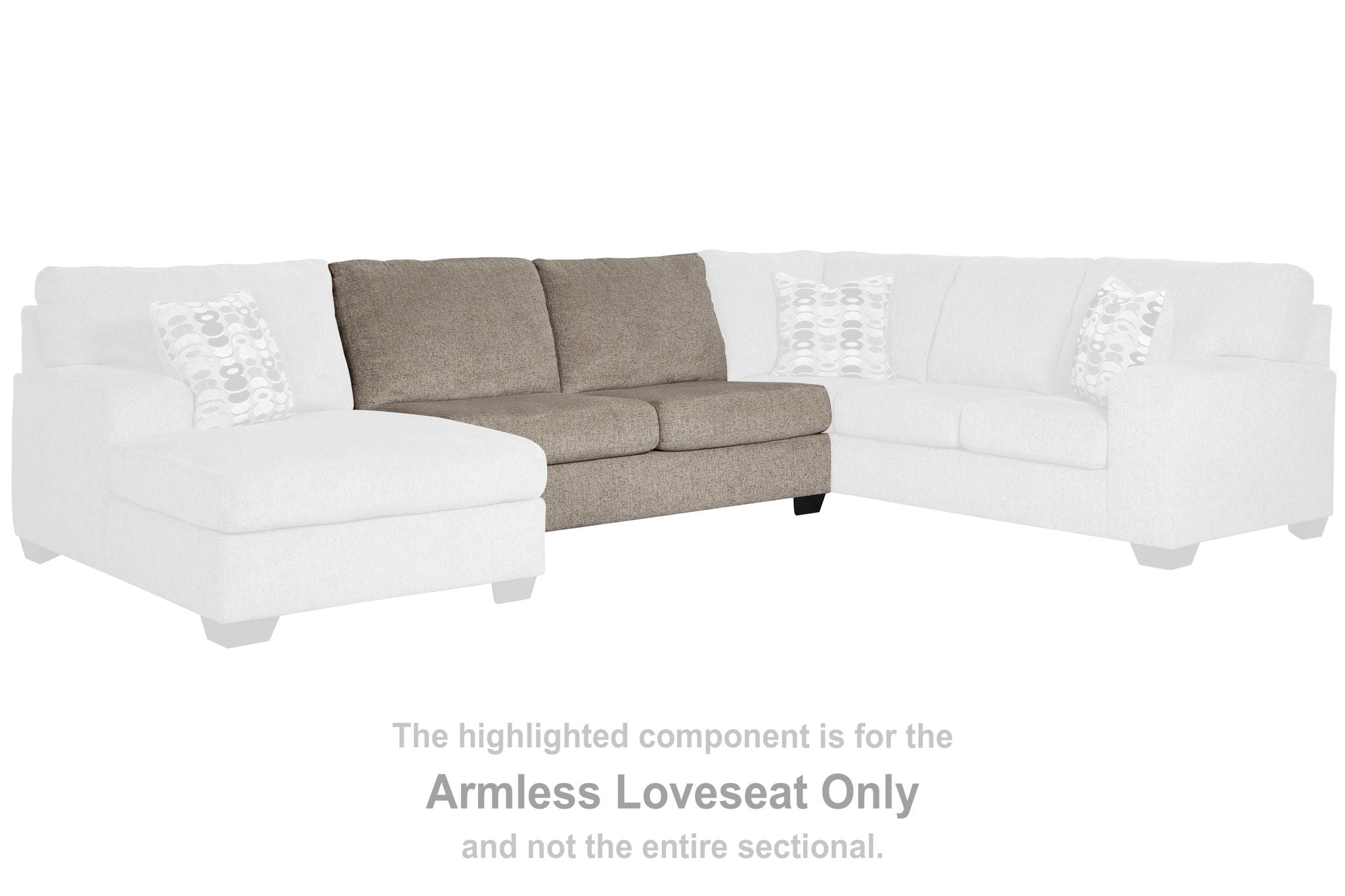 Ballinasloe - Platinum - Armless Loveseat - Urban Living Furniture (Los Angeles, CA)