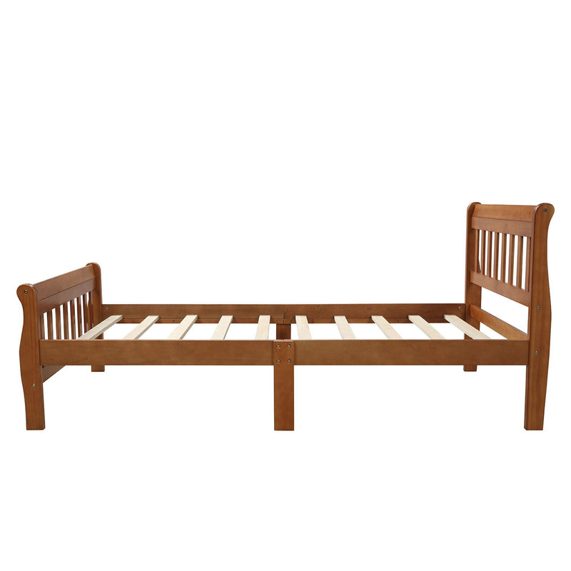Platform Bed, Mattress Foundation Sleigh Bed With Headboard, Footboard, Slat Support