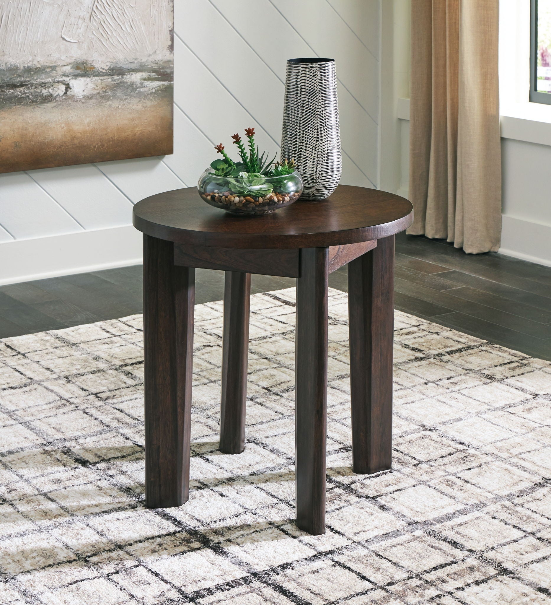 Korestone 2 - Dark Brown - Round End Table - Urban Living Furniture (Los Angeles, CA)