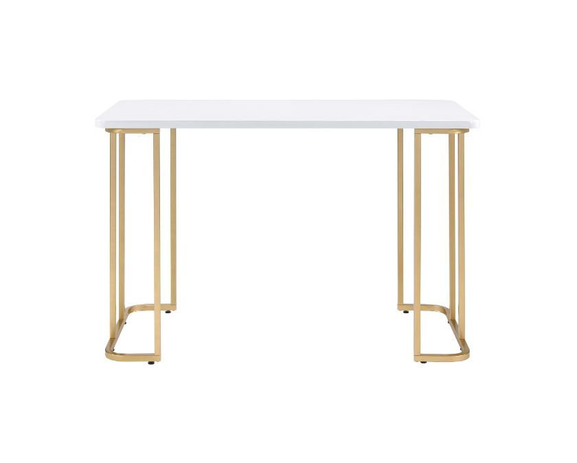 Estie - Writing Desk - White & Gold Finish - Urban Living Furniture (Los Angeles, CA)