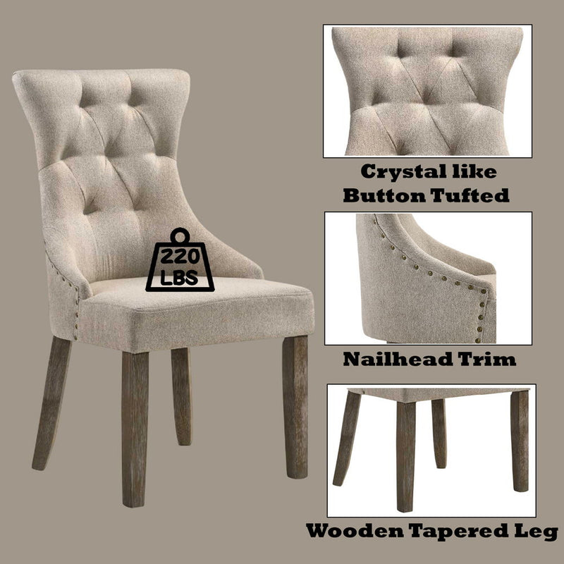 Gabrian - Dining Chair (Set of 2) - Fabric & Reclaimed Gray - Urban Living Furniture (Los Angeles, CA)