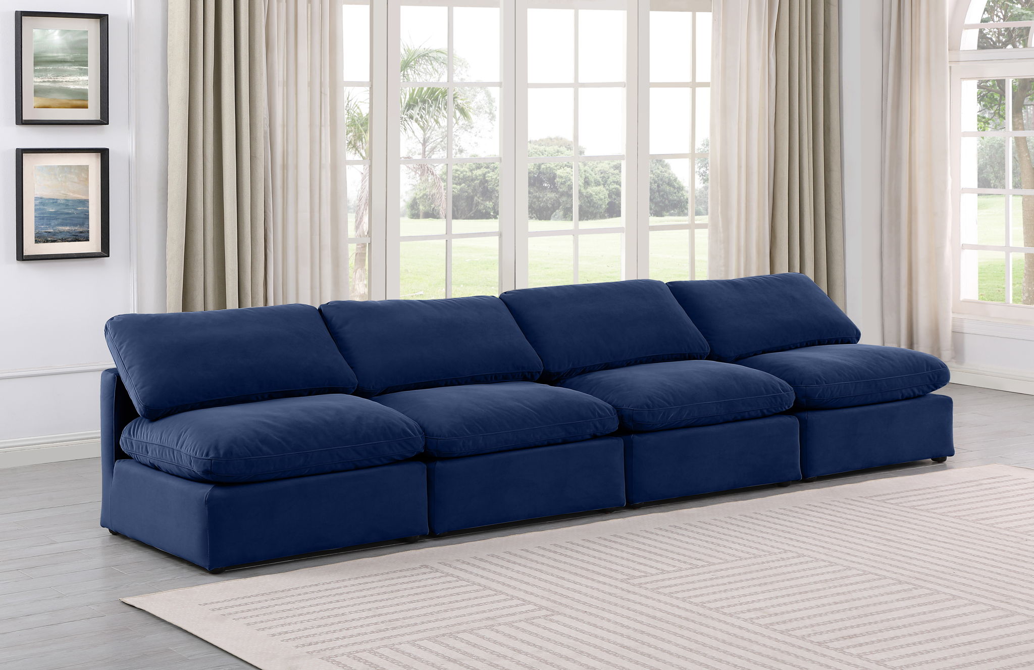Indulge - Velvet 4 Seat Modular Armless Sofa - Urban Living Furniture (Los Angeles, CA)