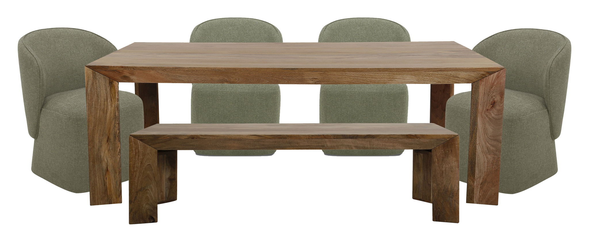 Crossings - Rectangular Dining Table With 4 Upholstered Chairs - Brown - Urban Living Furniture (Los Angeles, CA)