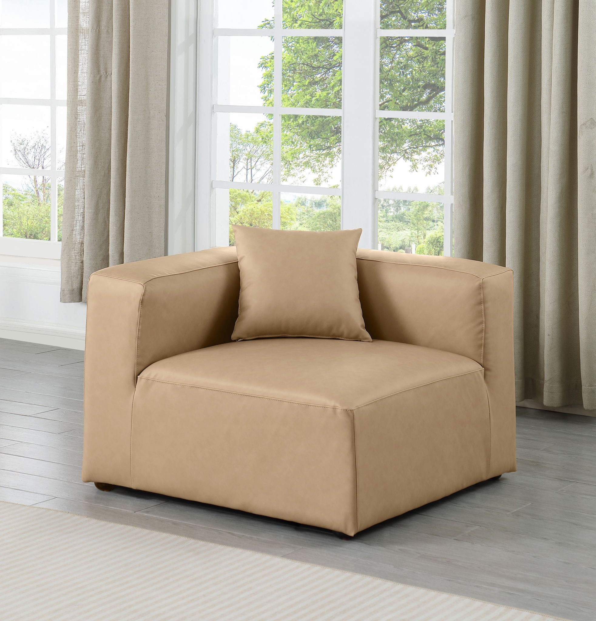 Cube - Corner Chair - Tan - Urban Living Furniture (Los Angeles, CA)
