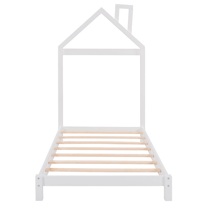 Platform Bed With House Shaped Headboard