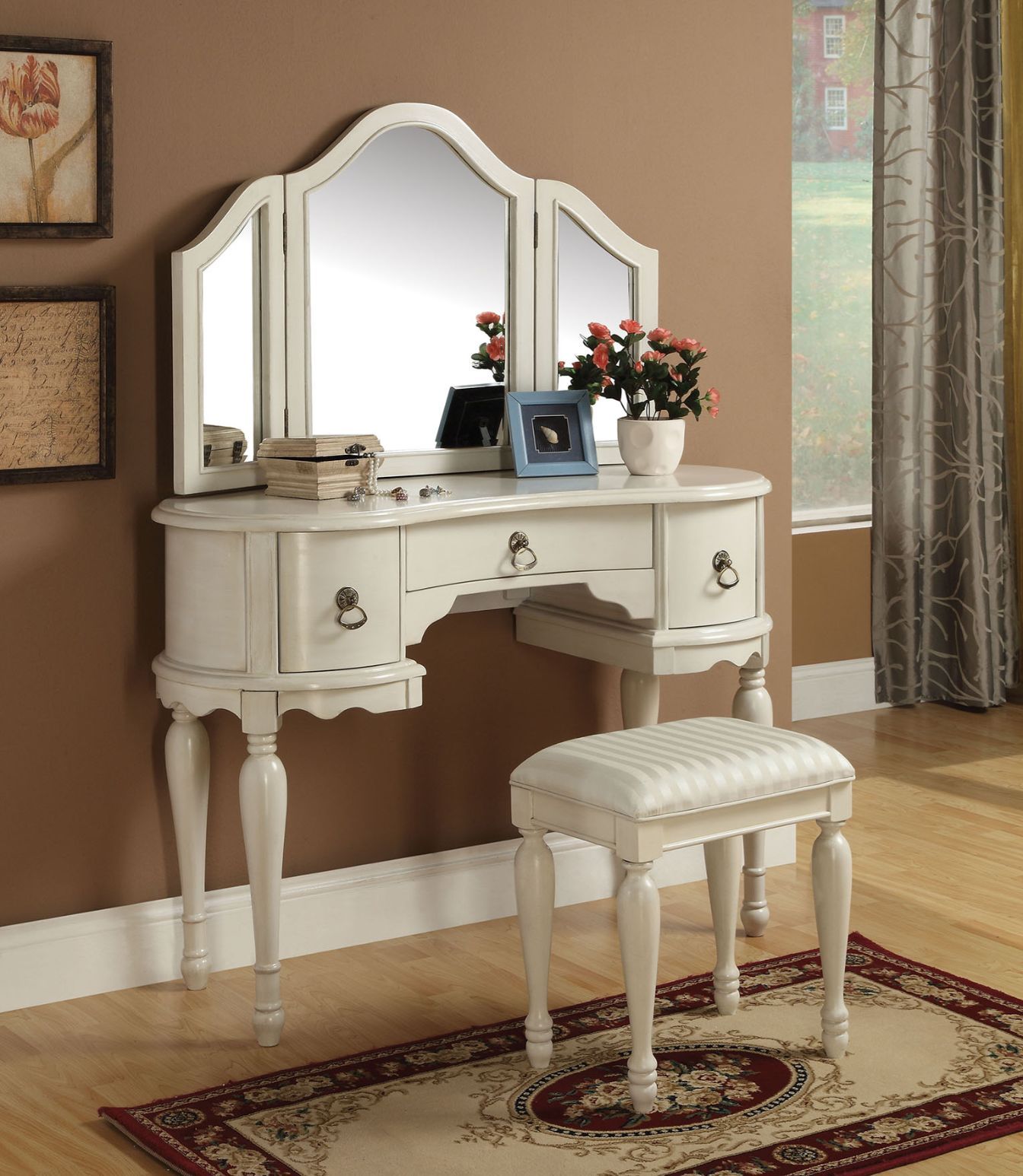 Trini - Vanity Desk - White - Urban Living Furniture (Los Angeles, CA)