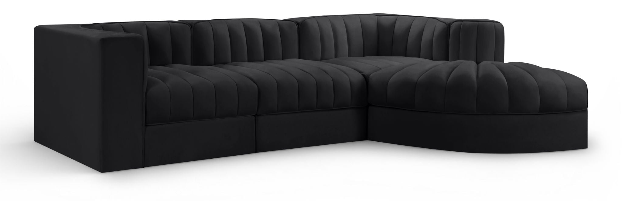 Rummi - Velvet Performance Fabric Upholstered 4 Piece Modular Sectional, With Reverse Corner Chair - Urban Living Furniture (Los Angeles, CA)