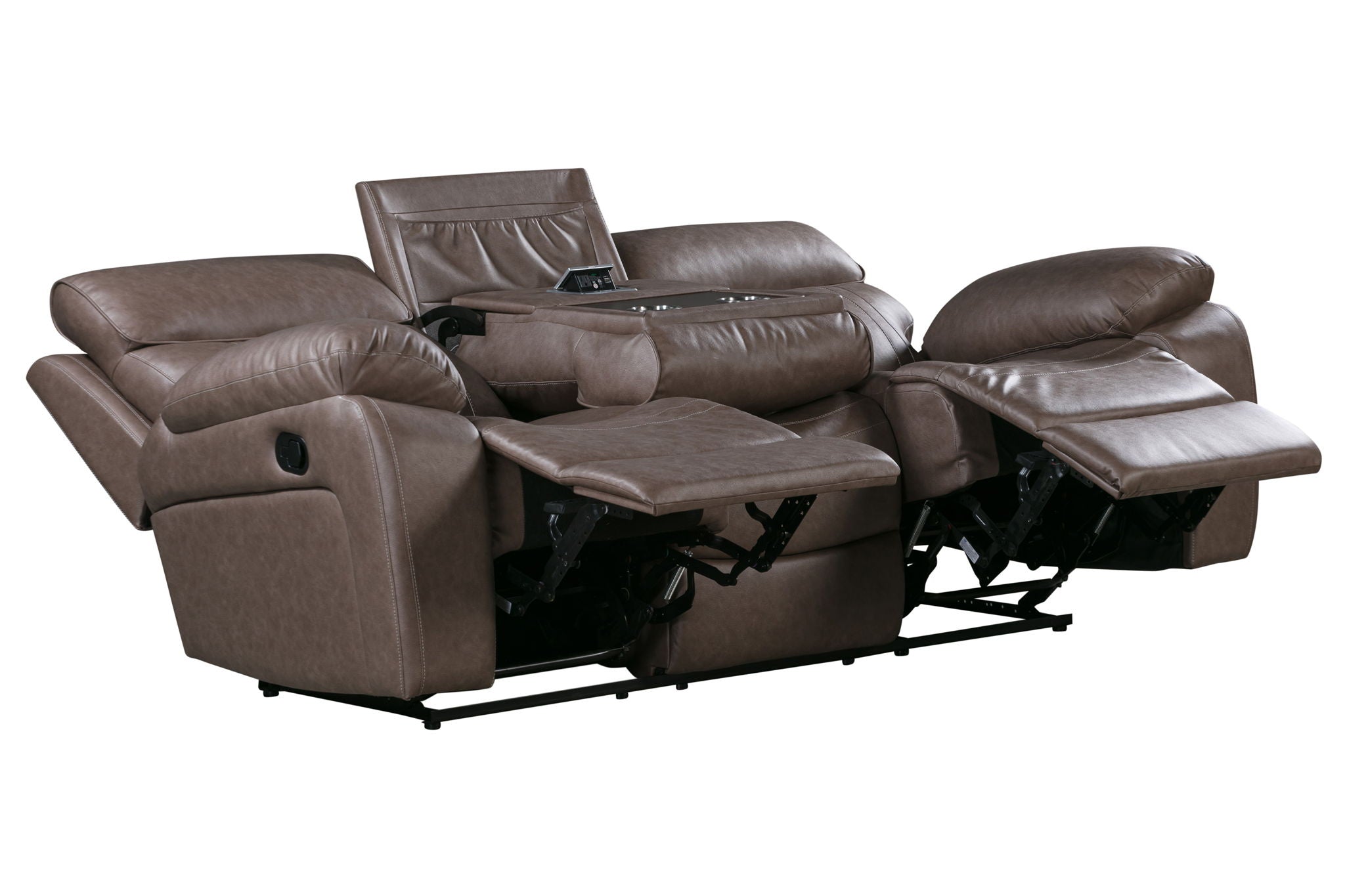 Theon - Manual Sofa With Drop Down Table - Stokes Toffee - Urban Living Furniture (Los Angeles, CA)