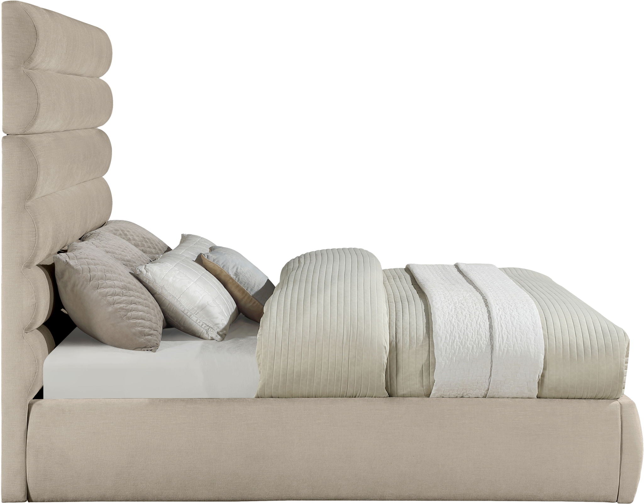 Adam - Chenille Fabric Bed With 70.5" Headboard