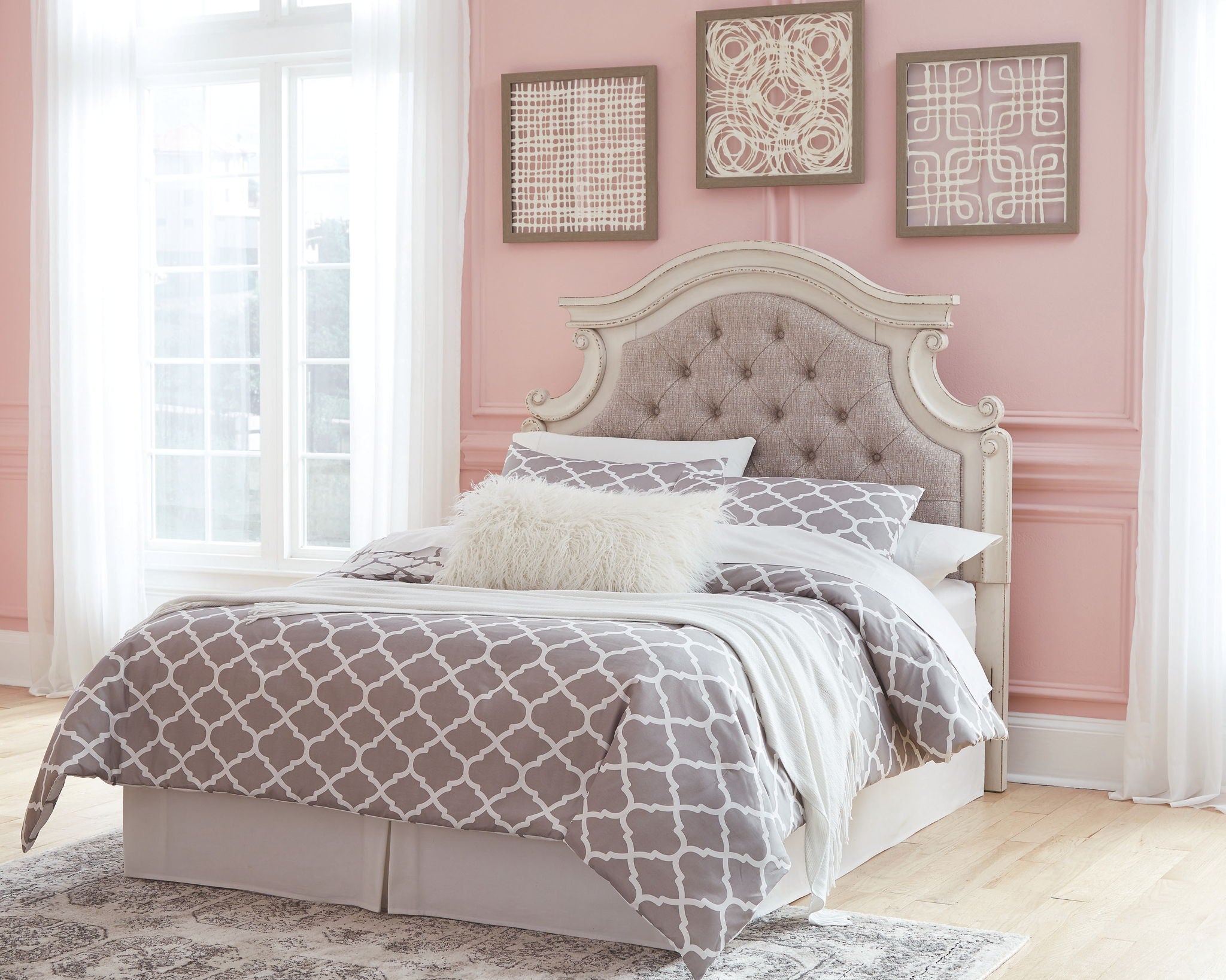 Realyn - Chipped White - Full UPH Panel Headboard - Urban Living Furniture (Los Angeles, CA)