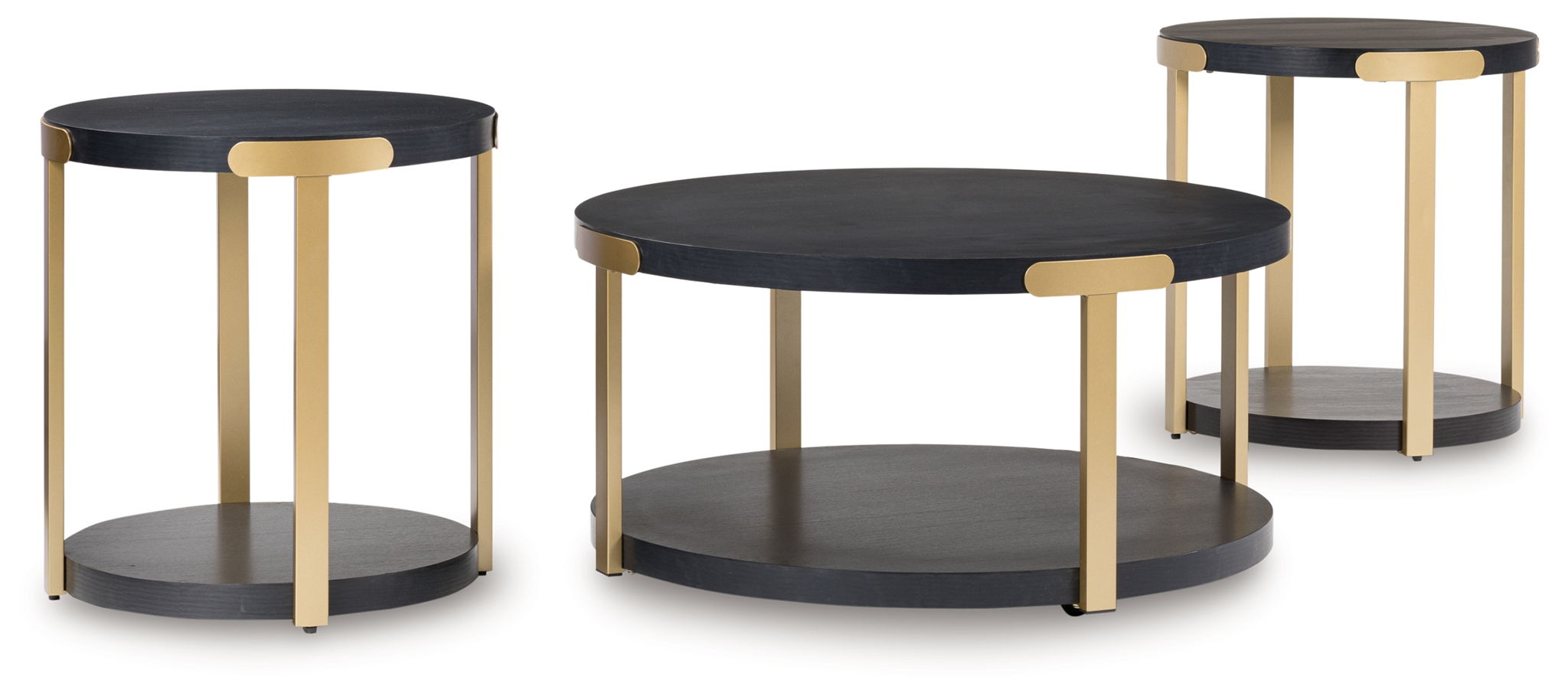 Shylore - Black / Brass Finish - Occasional Table Set (Set of 3) - Urban Living Furniture (Los Angeles, CA)
