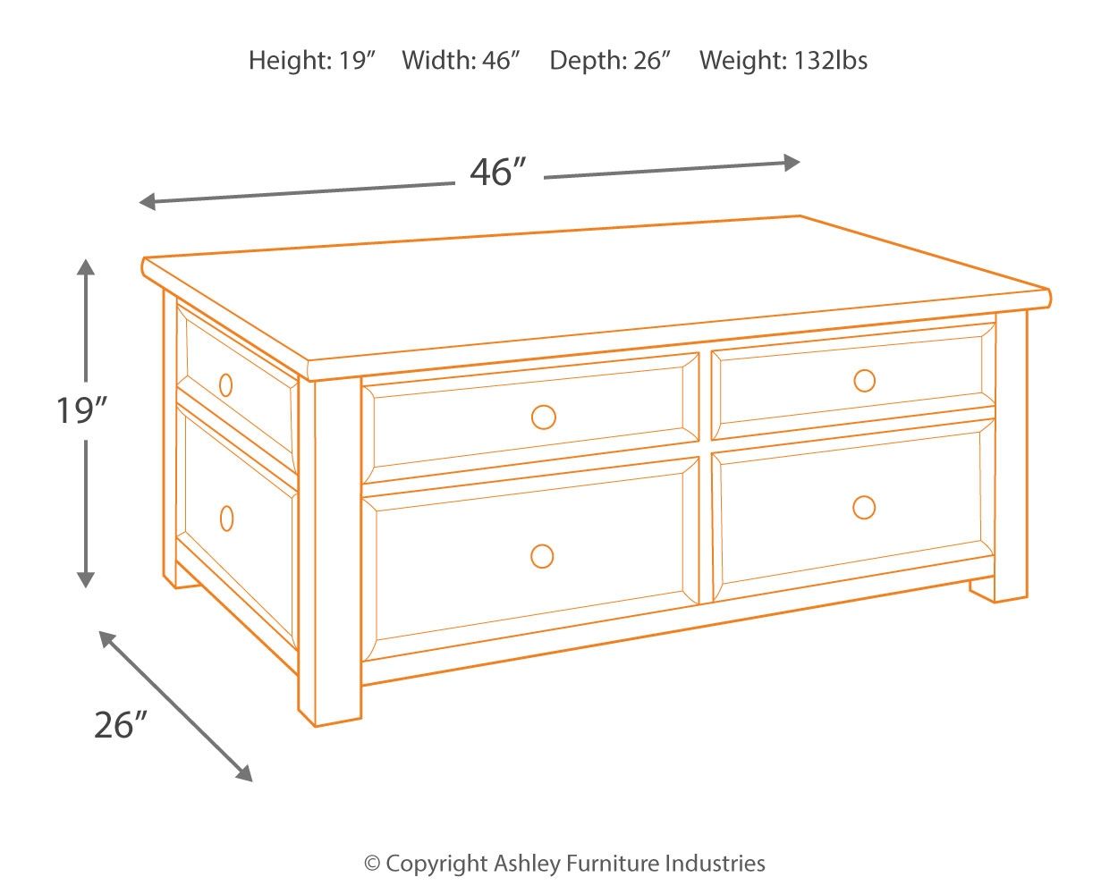 Tyler Creek - Grayish Brown / Black - Lift Top Cocktail Table - Urban Living Furniture (Los Angeles, CA)