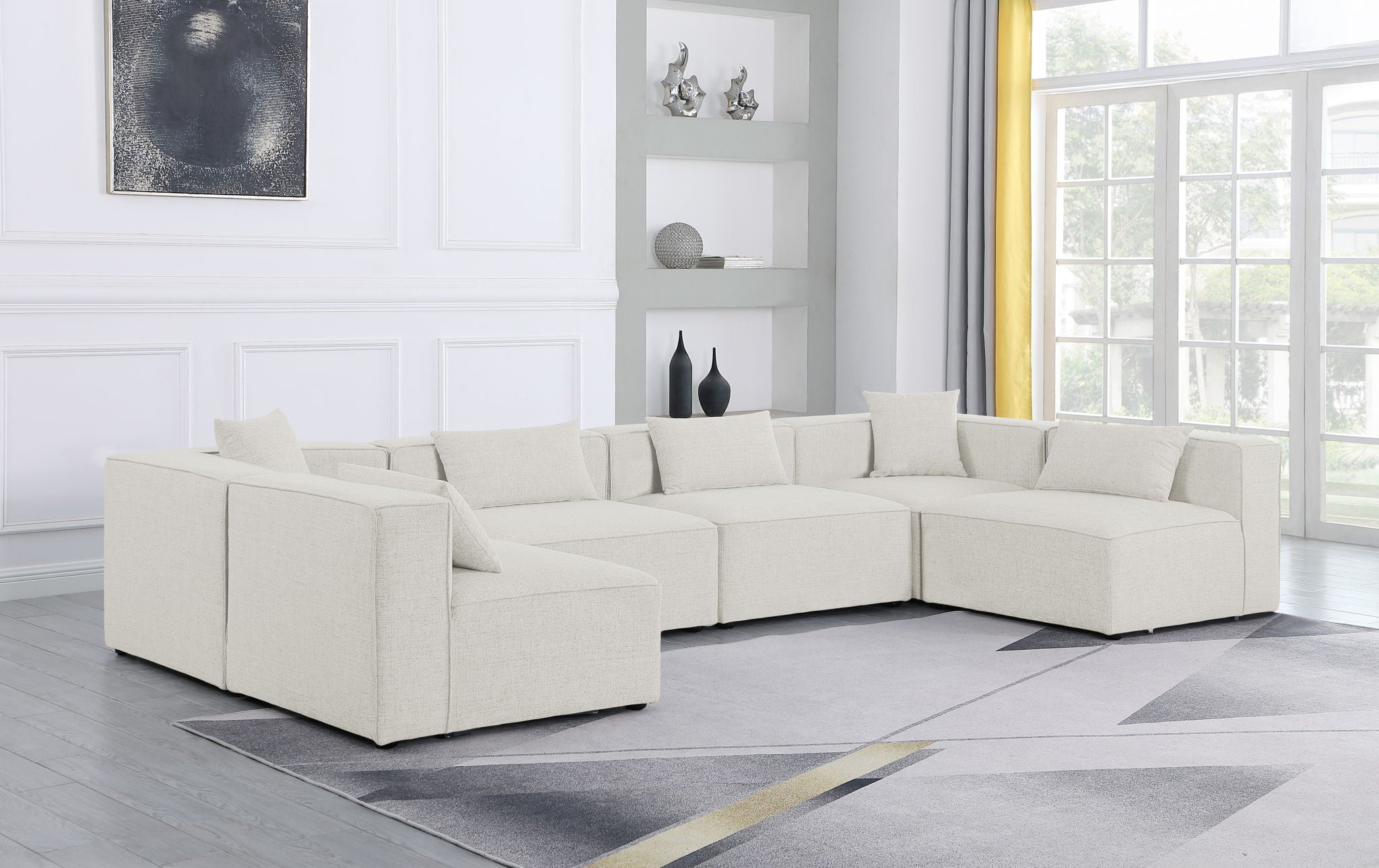 Cube - Linen 6 Piece Modular Armless Sectional - Urban Living Furniture (Los Angeles, CA)