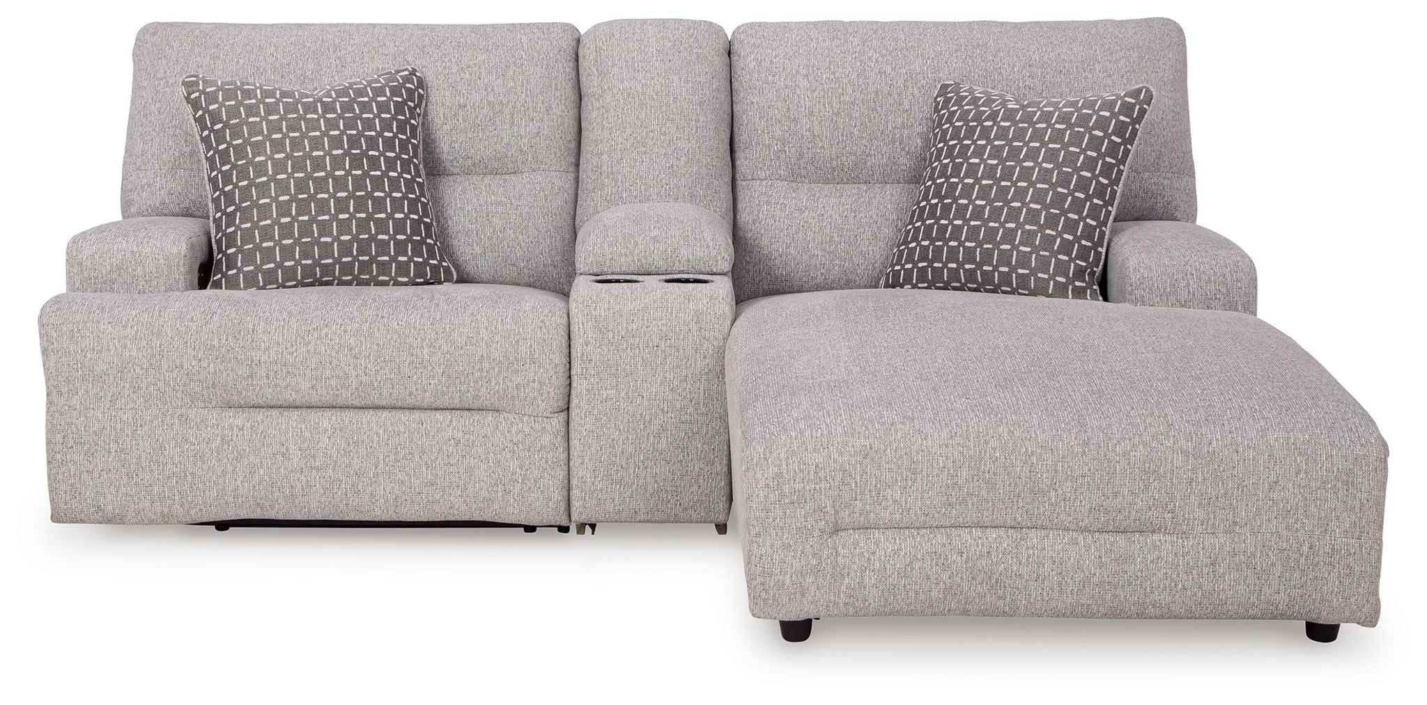 Acklen Place - Pewter - 4 Pc. - 3-Piece Power Reclining Sectional Sofa With Raf Chaise, Wide Seat Power Recliner - Urban Living Furniture (Los Angeles, CA)