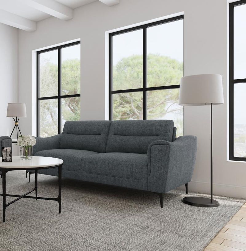 Nolan - Upholstered Sloped Track Arm Sofa - Charcoal