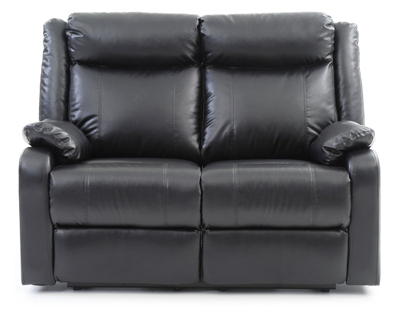 Sleek Contemporary Love Seat - Black